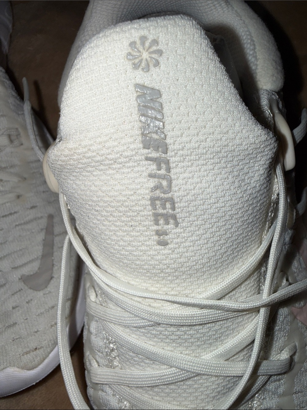 Nike Free RN 5.0 Women's White Knit Sneakers with Subtle Pink Accents - Picture 3 of 12